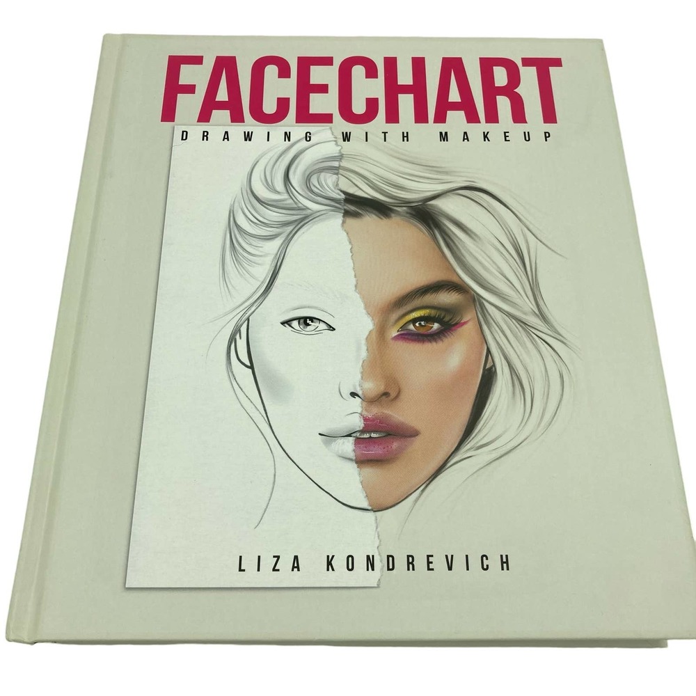 Facechart Drawing With Makeup Liza Kondrevich Hardcover Cosmetology Book